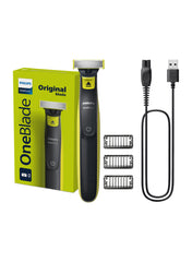 OneBlade QP2724/10,Trim, Edge & Shave Any Length of Hair,3 Stubble Combs, Dual-Sided Blade,Wet & Dry Use, 45min Cordless Use